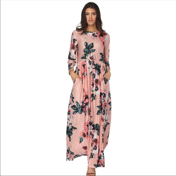 Other Dresses & Skirts - Floral maxi dress (peach)!